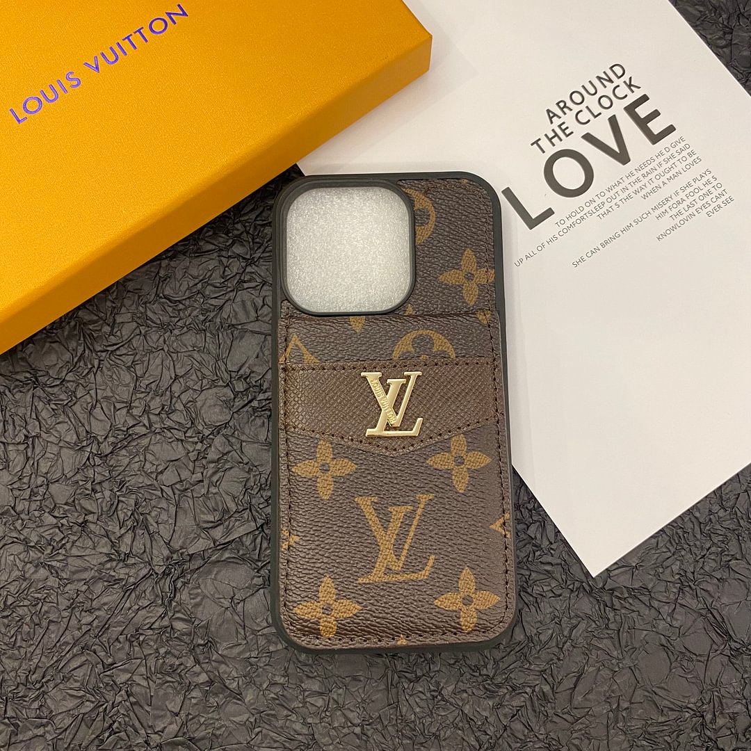 LUXURY MONOGRAM GENUINE LEATHER IPHONE CASE FLIP WALLET Roxy New 2