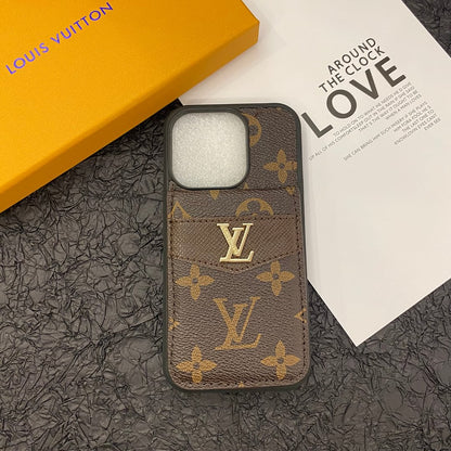 LUXURY MONOGRAM GENUINE LEATHER IPHONE CASE FLIP WALLET Roxy New 2