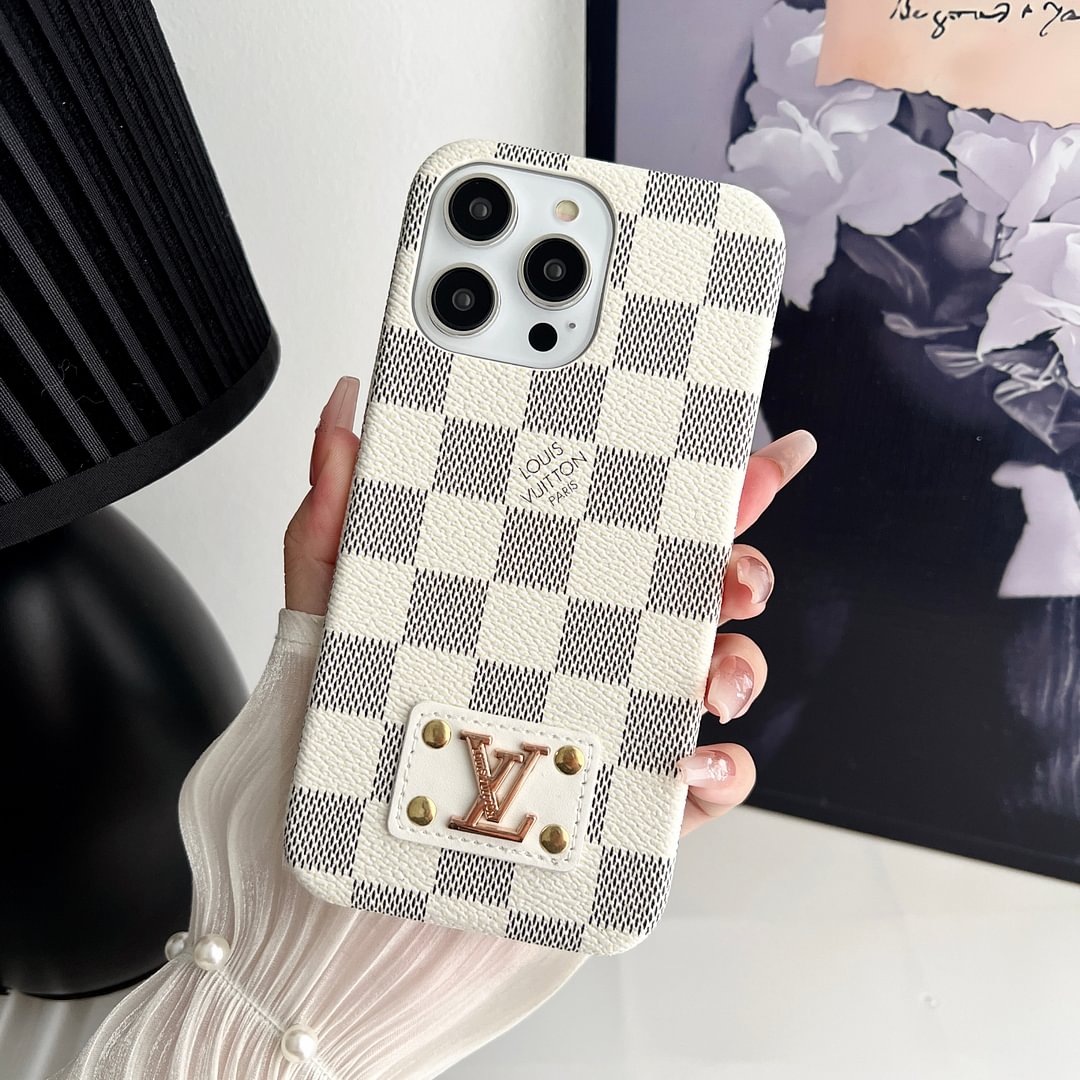 MONOGRAM LEATHER PC HARD BACK CASE FOR IPHONE Roxy New 2