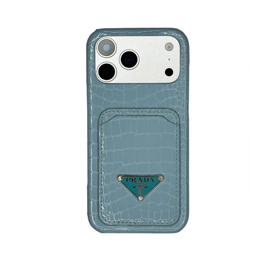 PRD Crocodile Pattern Card Holder Leather Case for iPhone 13-18 Pro & Pro Max