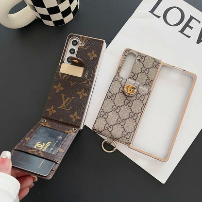 LUXURY ELECTROPLATING MONOGRAM CARD HOLDER CROSSBODY SAMSUNG Z FOLD CASE Roxy New