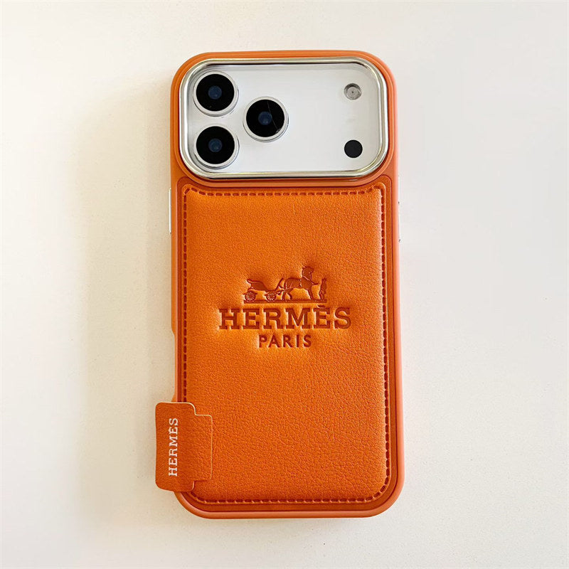 Premium Leather Hermes Style Case for iPhone 13 - 17 Series