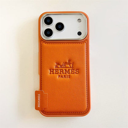 Premium Leather Hermes Style Case for iPhone 13 - 17 Series