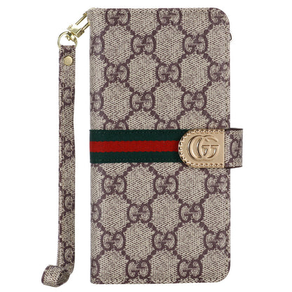 MONOGRAM CANVAS LEATHER WALLET SAMSUNG MOBILE PHONE CASE Roxy New
