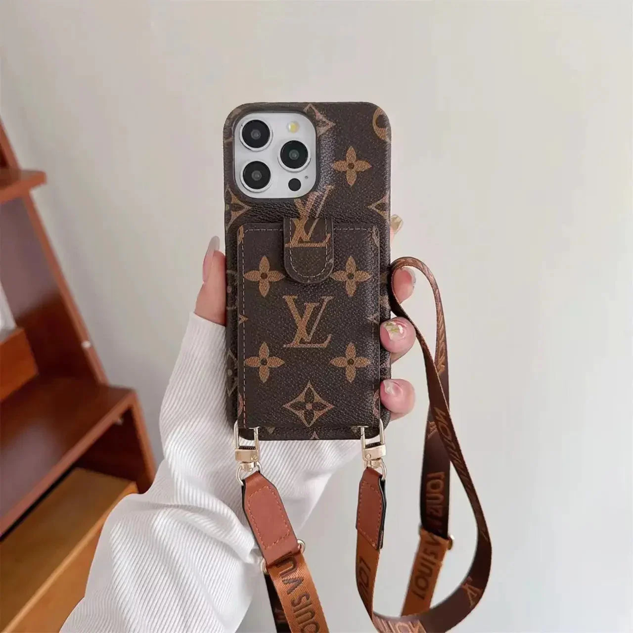 luxury iPhone Case Card Holder Detachable Lanyard Roxy New 2