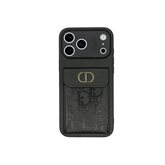 Dior Oblique Flap Pocket Leather Case For iPhone 12-18 Series