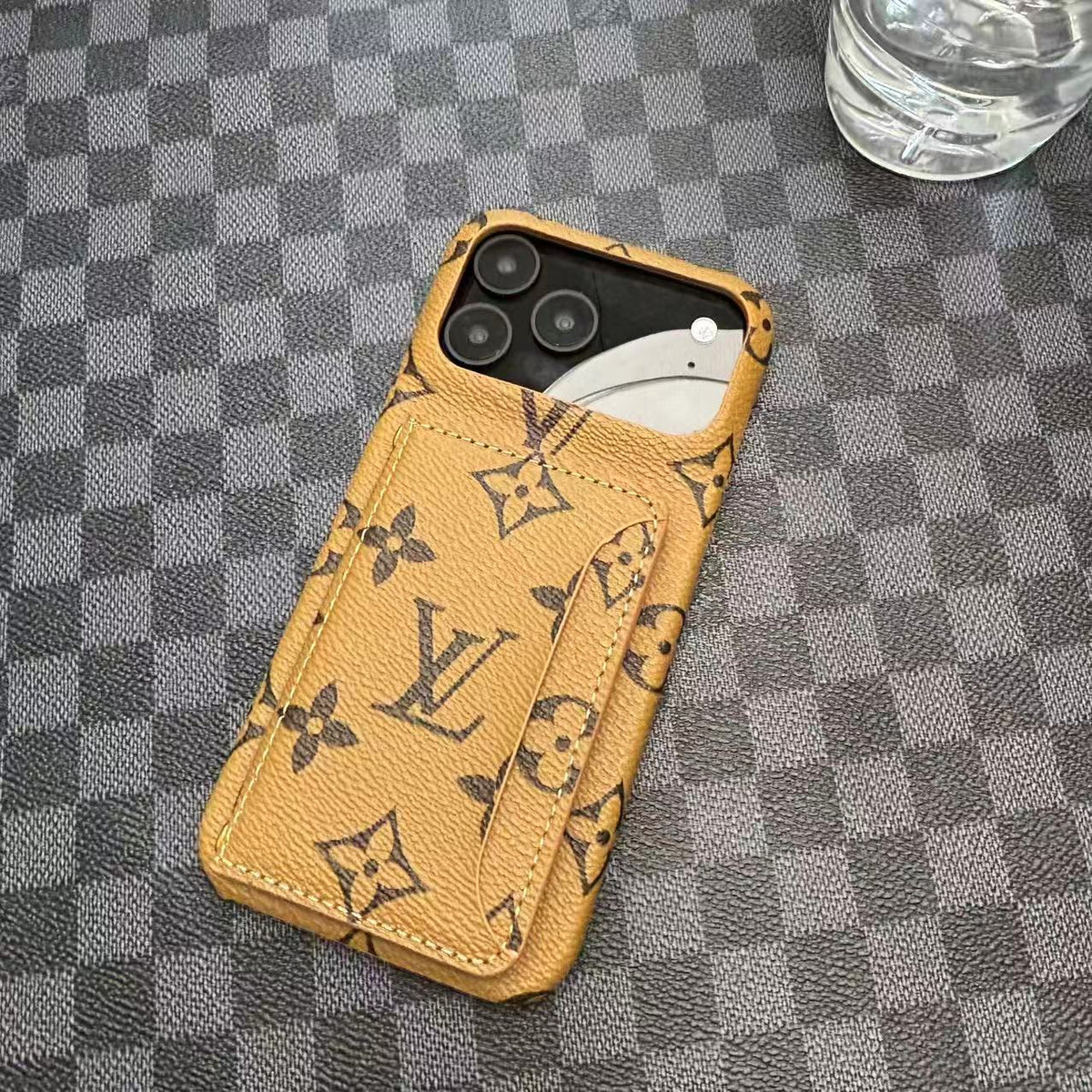 Monogram LV Leather Phone Case For iPhone 13-18 Pro & Pro Max