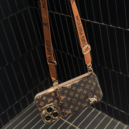 Luxury Monogram Canvas Leather Card Holder iPhone Case Roxy New 2