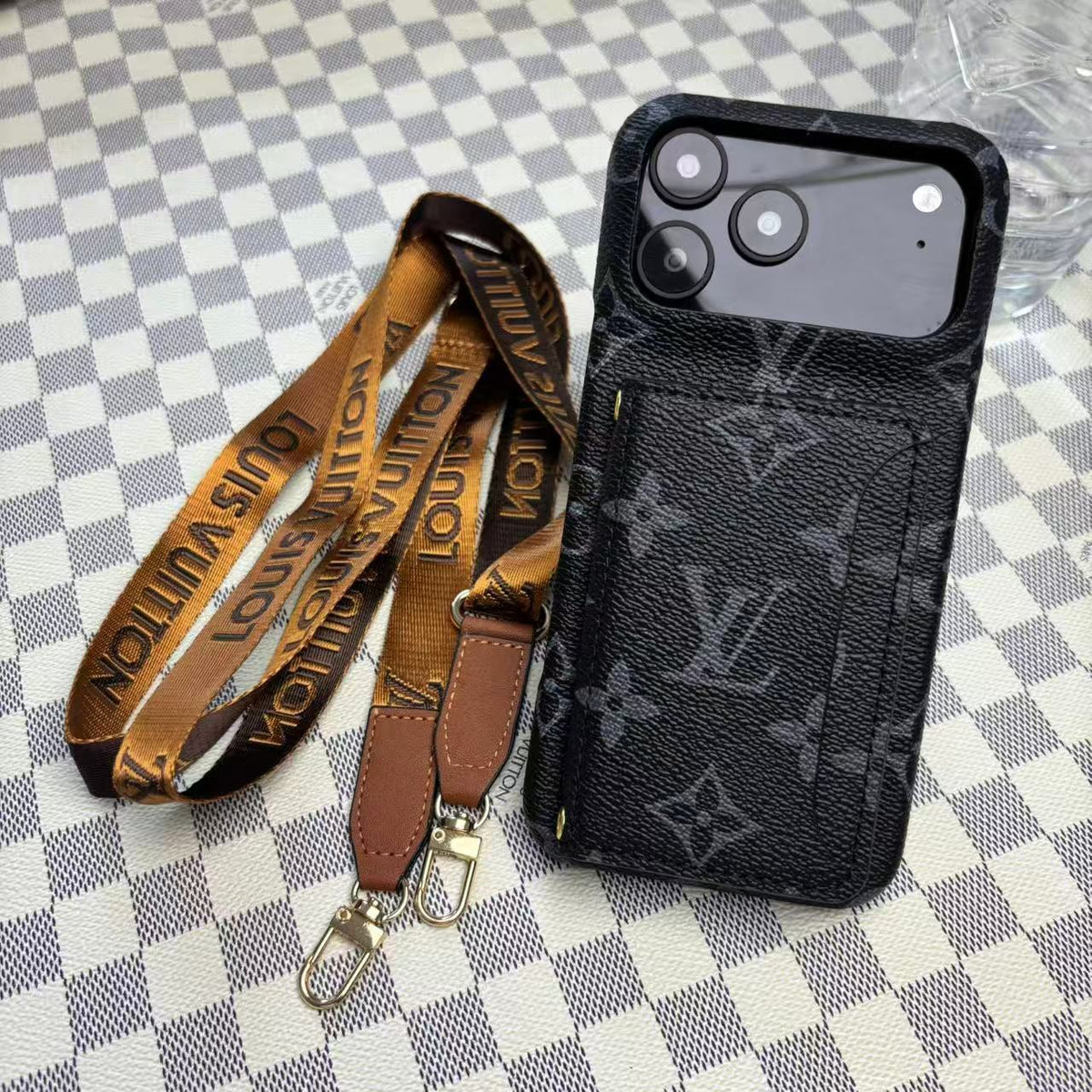 Monogram LV Leather Phone Case For iPhone 13-18 Pro & Pro Max