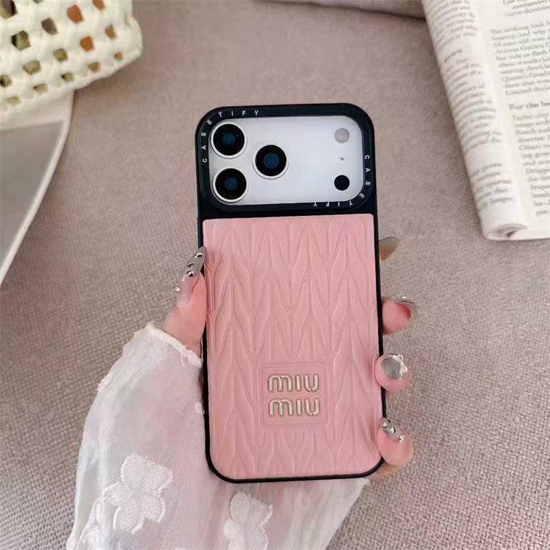 Luxury Matelassé Quilted Leather Phone Case for iPhone 13-18