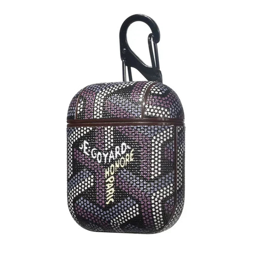 Premium Black GYD Monogram AirPods Case - Stealth Luxury Edition