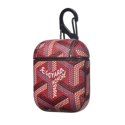 Luxury Red GYD Monogram AirPods Case - Stylish Protective Shell