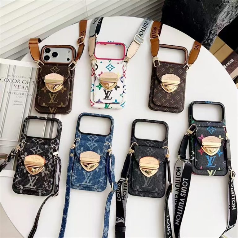 LV Luxury Phone Case with Strape For iPhone 12-18 Pro & Pro Max