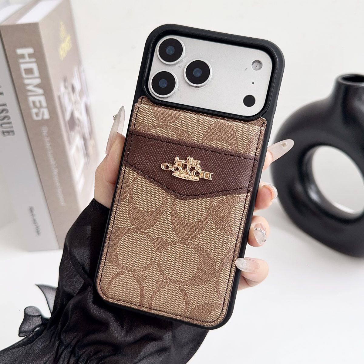 Premium Card Holder Coach iPhone Case for 12-17 series