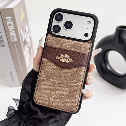 Premium Card Holder Coach iPhone Case for 12-17 series