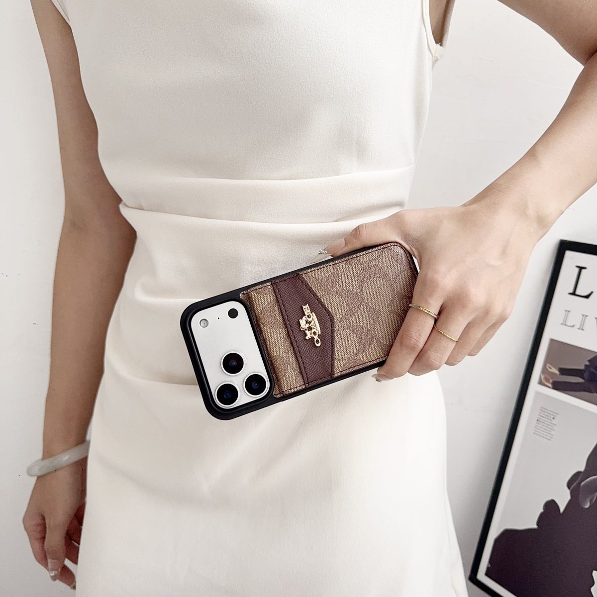 Premium Card Holder Coach iPhone Case for 12-17 series