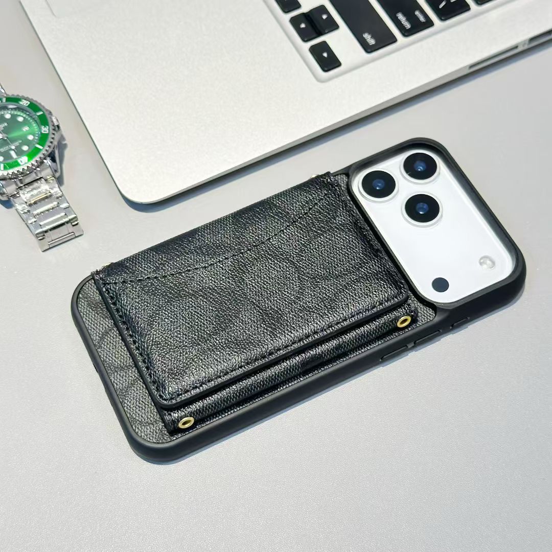 Luxury Monogram Wallet Case for iPhone 12-17 Seies