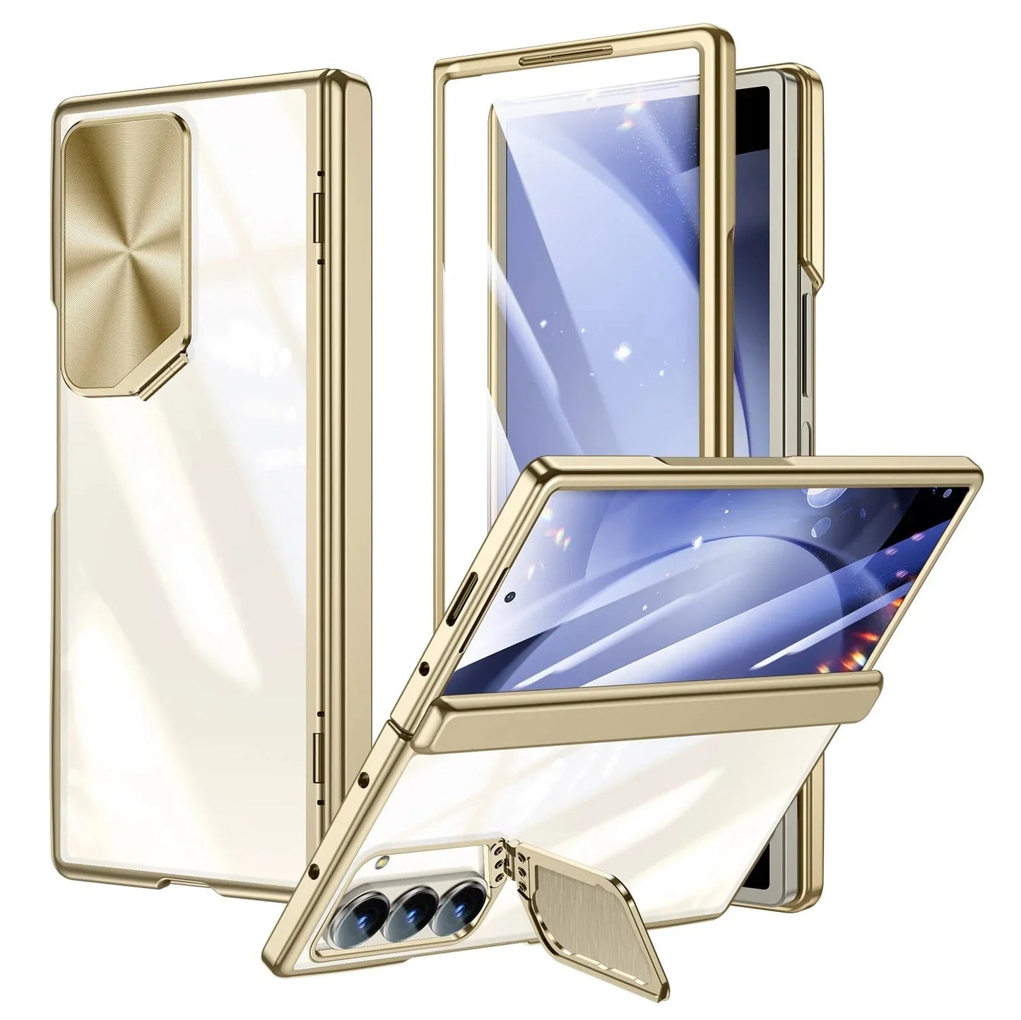 CrystalGuard Z Fold 6 Clear Camera Cover Kickstand Case theroxymob