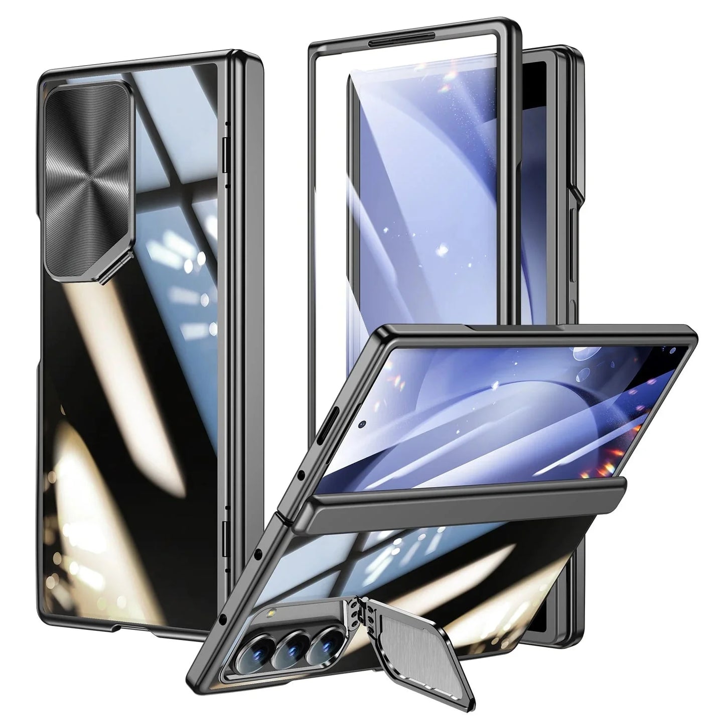 CrystalGuard Z Fold 6 Clear Camera Cover Kickstand Case theroxymob