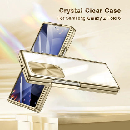 CrystalGuard Z Fold 6 Clear Camera Cover Kickstand Case theroxymob