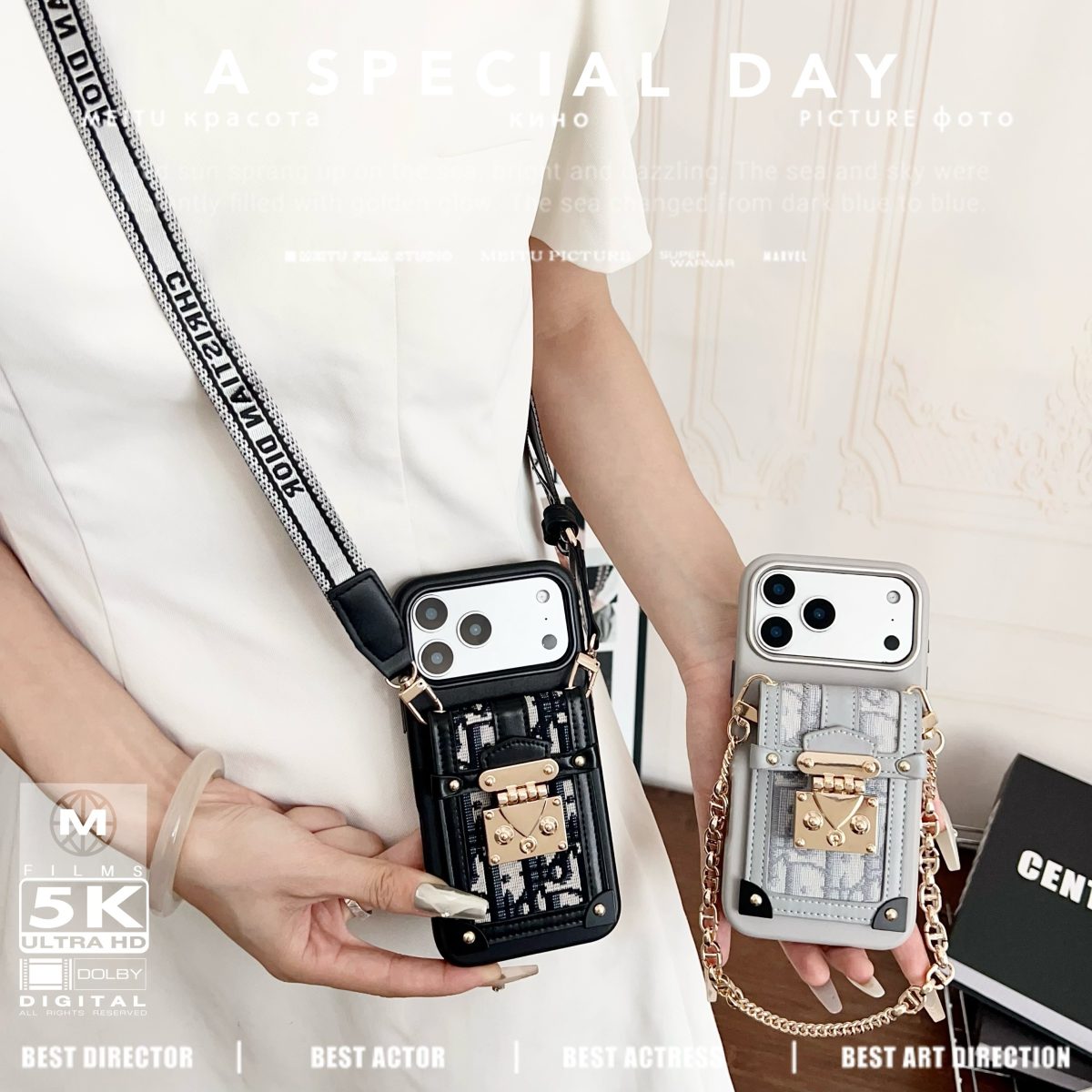 Fashion Dior Crossbody Phone Case iPhone 13-17 Series