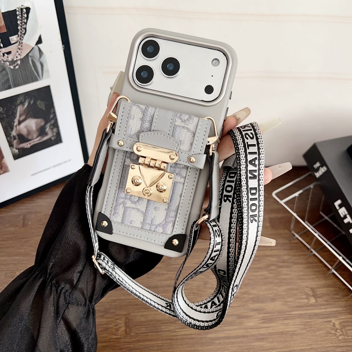 Fashion Dior Crossbody Phone Case iPhone 13-17 Series