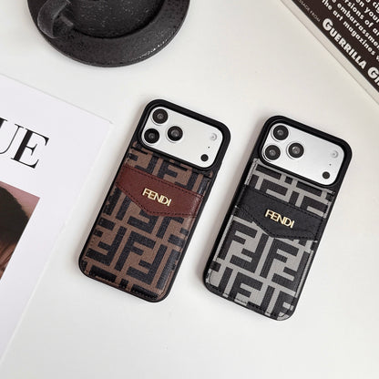 Luxury Card Holder iPhone Case for 12-17 series