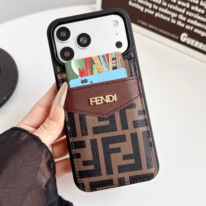Luxury Card Holder iPhone Case for 12-17 series