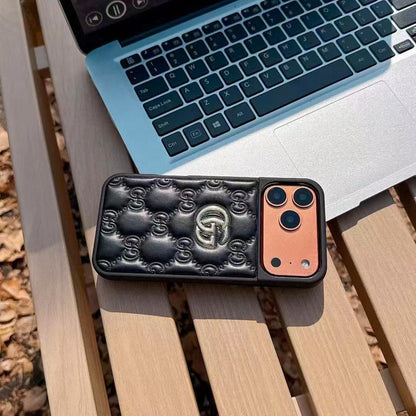 Luxury Stamped Quilted Heart Logo Case - iPhone 12-18 Pro & Pro Max