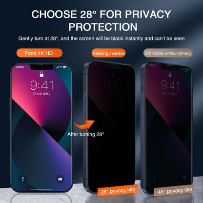 Full Cover Anti-Spy Screen Protector For iPhone 14 13 12 - theroxymob