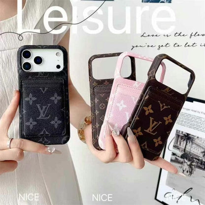 Leather Card Holder Case for iPhone 12-18 Pro & Pro Max