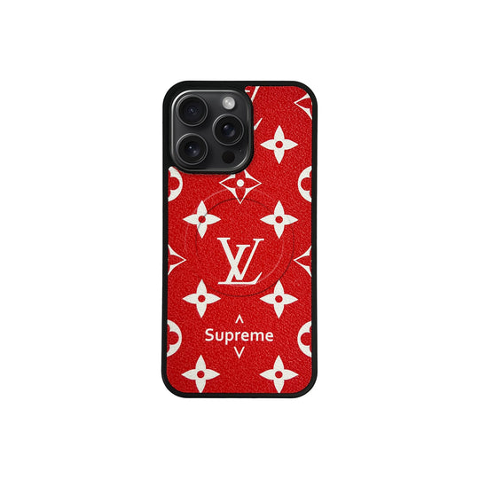 LV Red Monogram MagSafe Case for iPhone 12-18 Pro & Pro Max