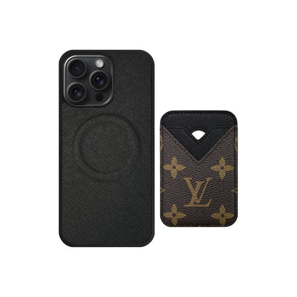 Set Magsafe Cardholder LV Monogram with Case For iPhone 12-18 Pro & Pro Max