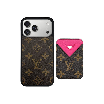 Set Magsafe Cardholder LV Monogram with Case For iPhone 12-18 Pro & Pro Max