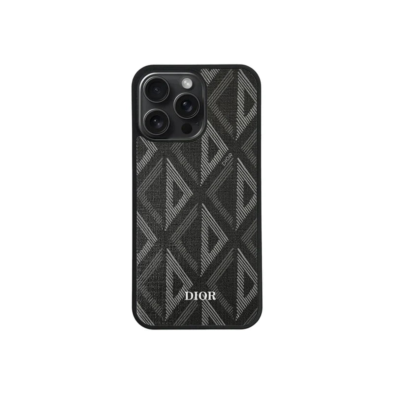 Luxury Woven Monogram & Geometric Slim Case for iPhone 12-17 Series