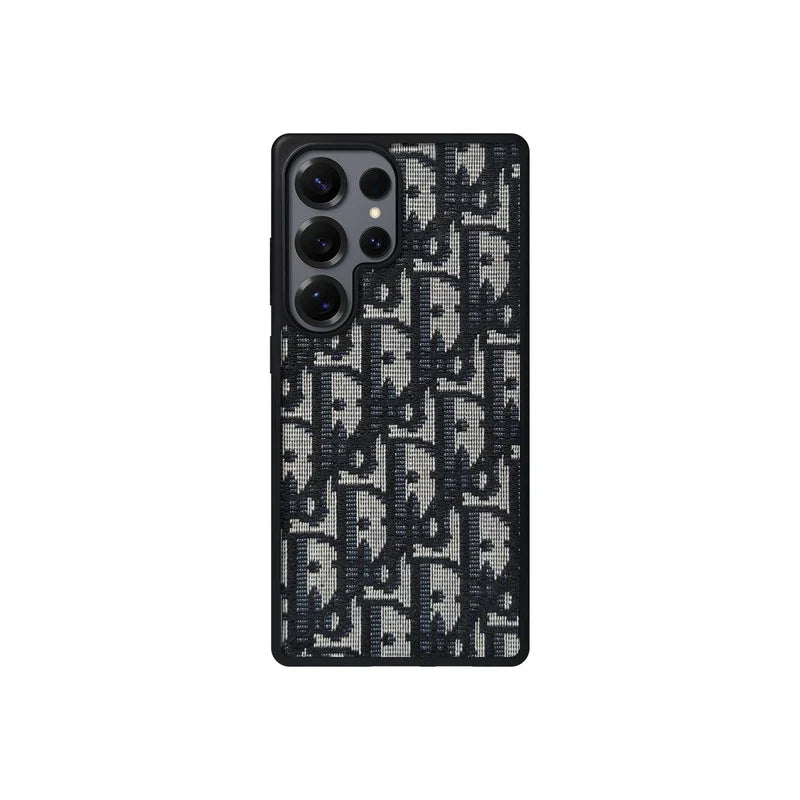Dior-Inspired Oblique Jacquard Case for Samsung Galaxy S21-S26 Series