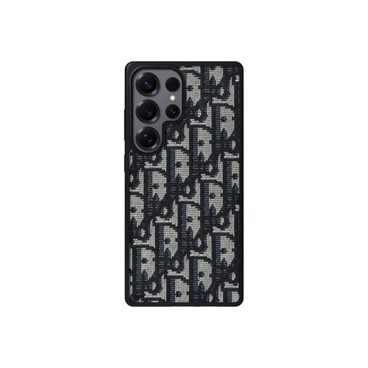 Dior-Inspired Oblique Jacquard Case for Samsung Galaxy S21-S26 Series