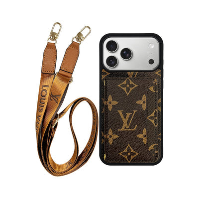 Monogram LV Leather Phone Case For iPhone 13-18 Pro & Pro Max