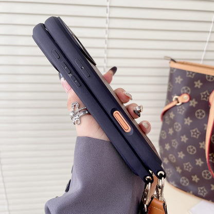 Luxury Monogram Phone Case with Detachable Strap for iPhone 12-18 Pro & Pro Max