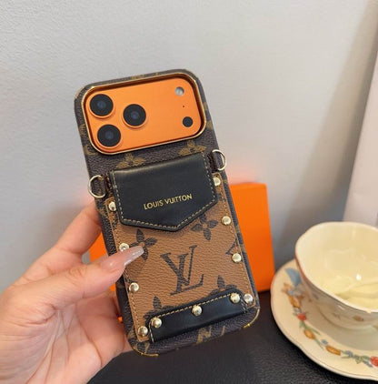 Luxury LV Phone Case with Strap For iPhone 12-18 Pro & Pro Max