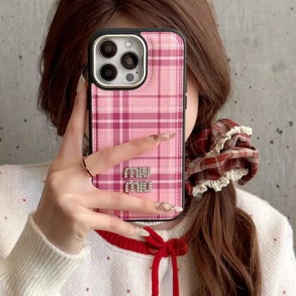 Strong Luxury Miu Miu Brand Phone Case for iPhone 13-17