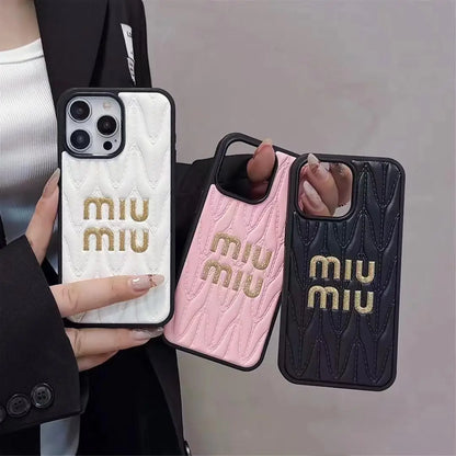 Luxury Miu Miu Brand Phone Case for iPhone 13-17