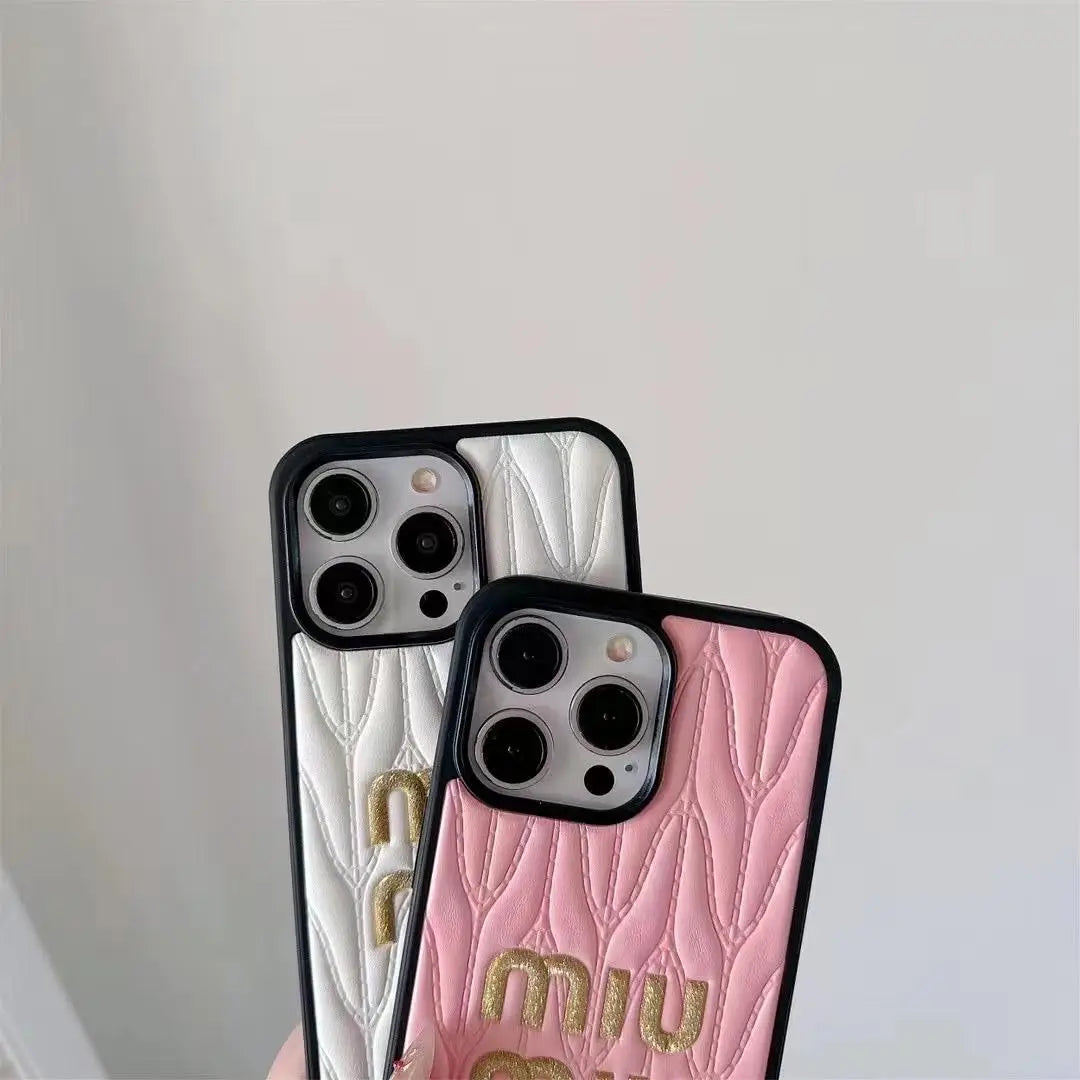 Luxury Miu Miu Brand Phone Case for iPhone 13-17