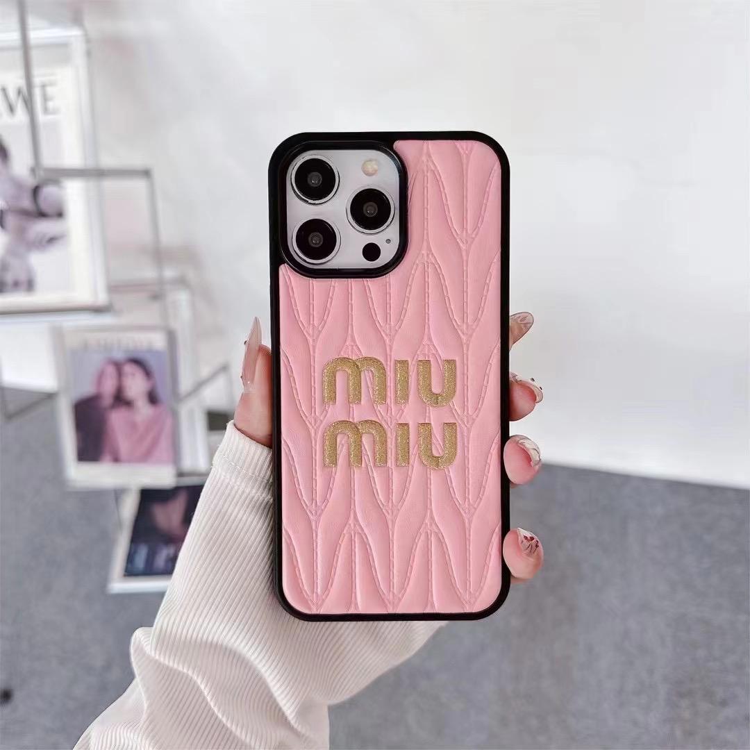 Luxury Miu Miu Brand Phone Case for iPhone 13-17