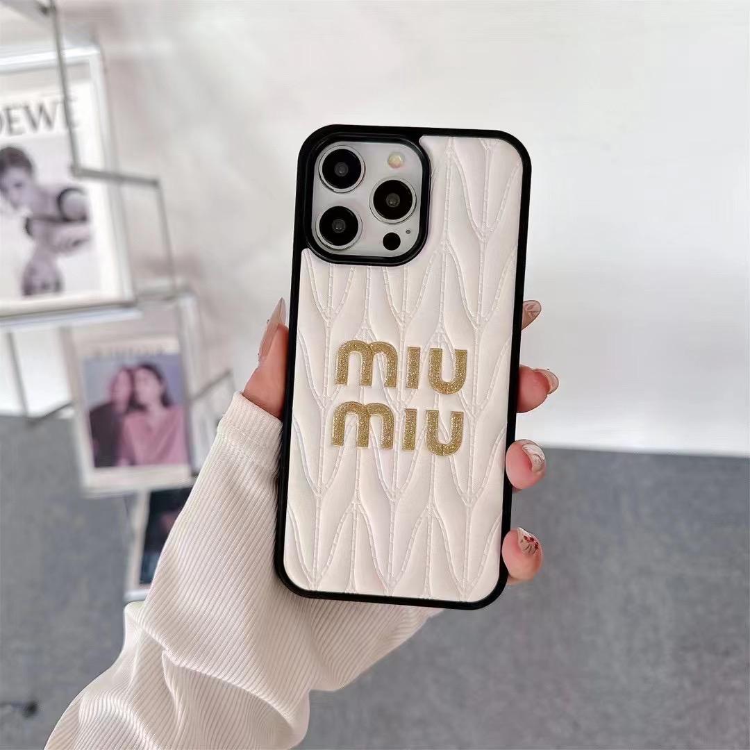 Luxury Miu Miu Brand Phone Case for iPhone 13-17