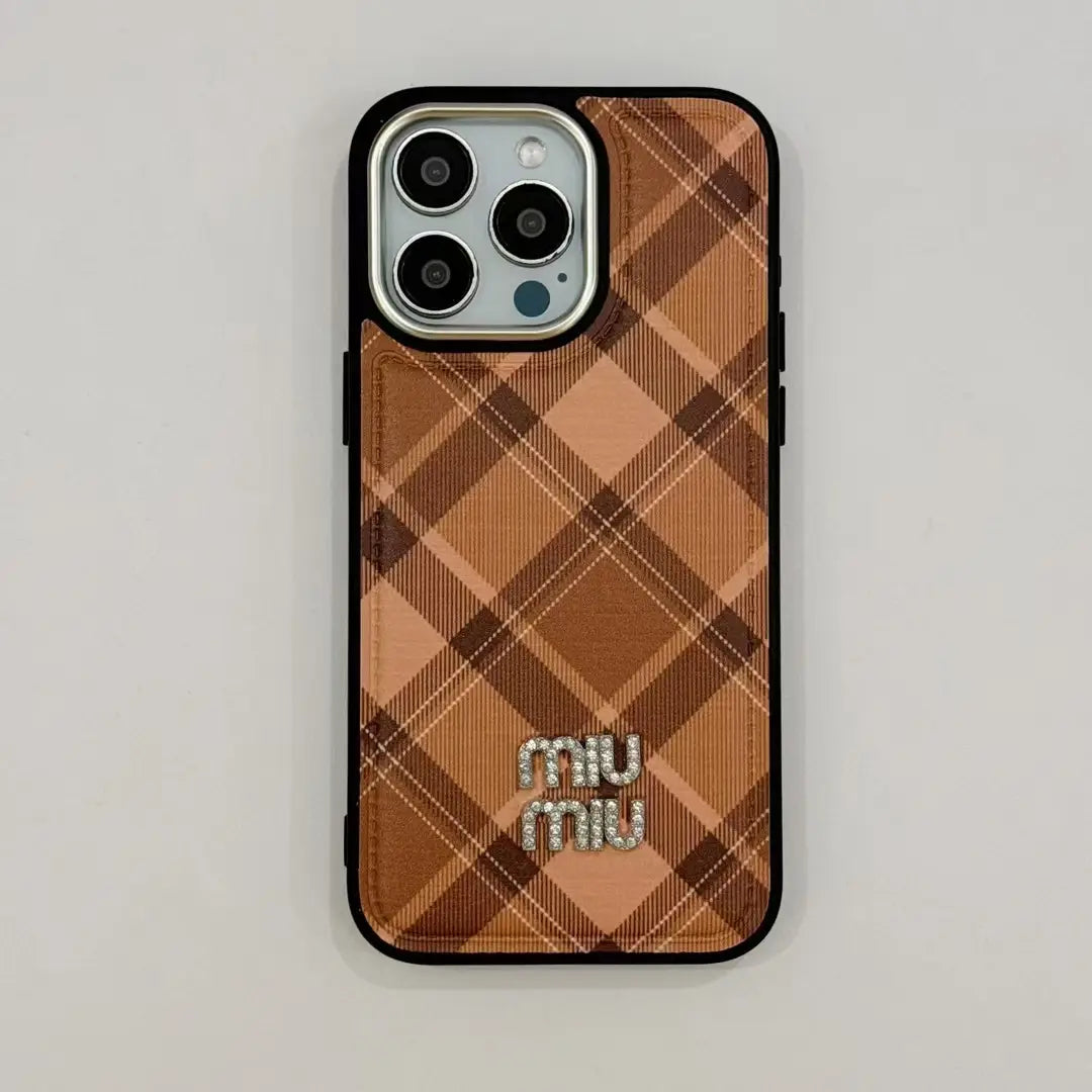 Strong Luxury Miu Miu Brand Phone Case for iPhone 13-17