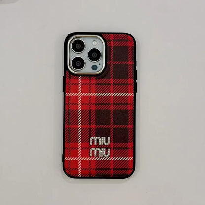 Strong Luxury Miu Miu Brand Phone Case for iPhone 13-17