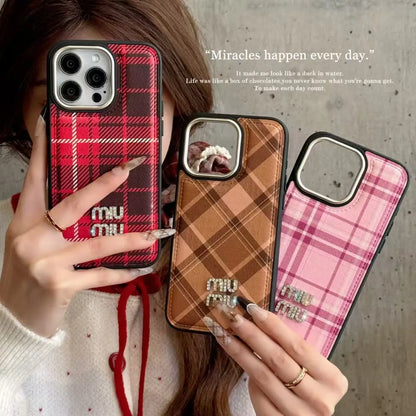 Strong Luxury Miu Miu Brand Phone Case for iPhone 13-17