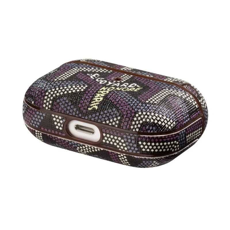 Premium Black GYD Monogram AirPods Case - Stealth Luxury Edition