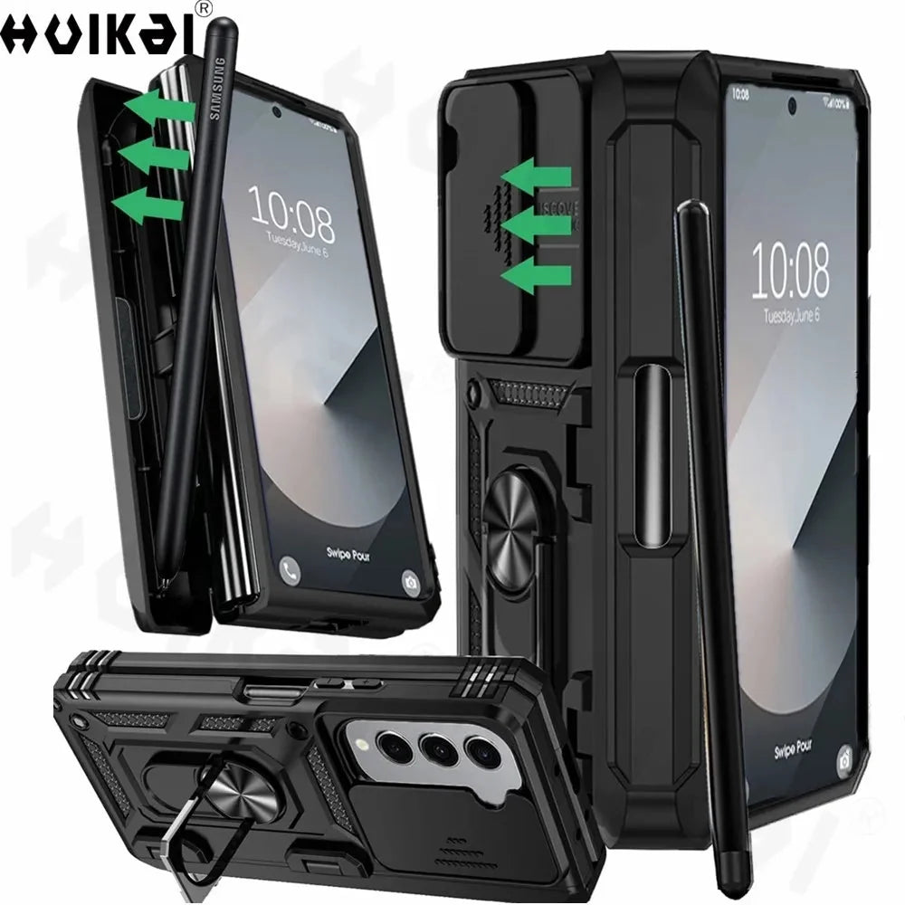 Extreme Z Fold 6, 5, 4 Shockproof Ring Stand Cam Slide Case theroxymob
